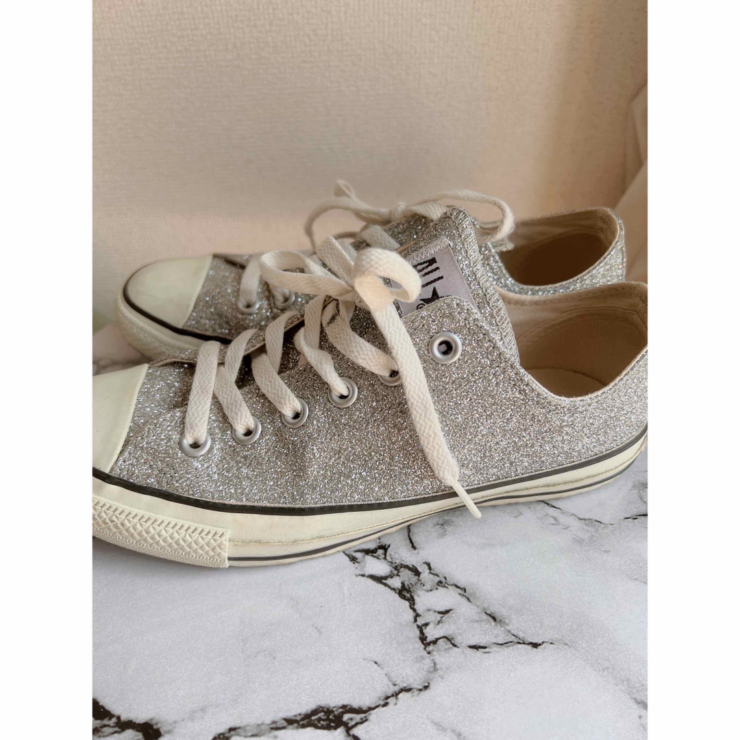 コンバース　converse グリッター　オールスター G シルバー24.5