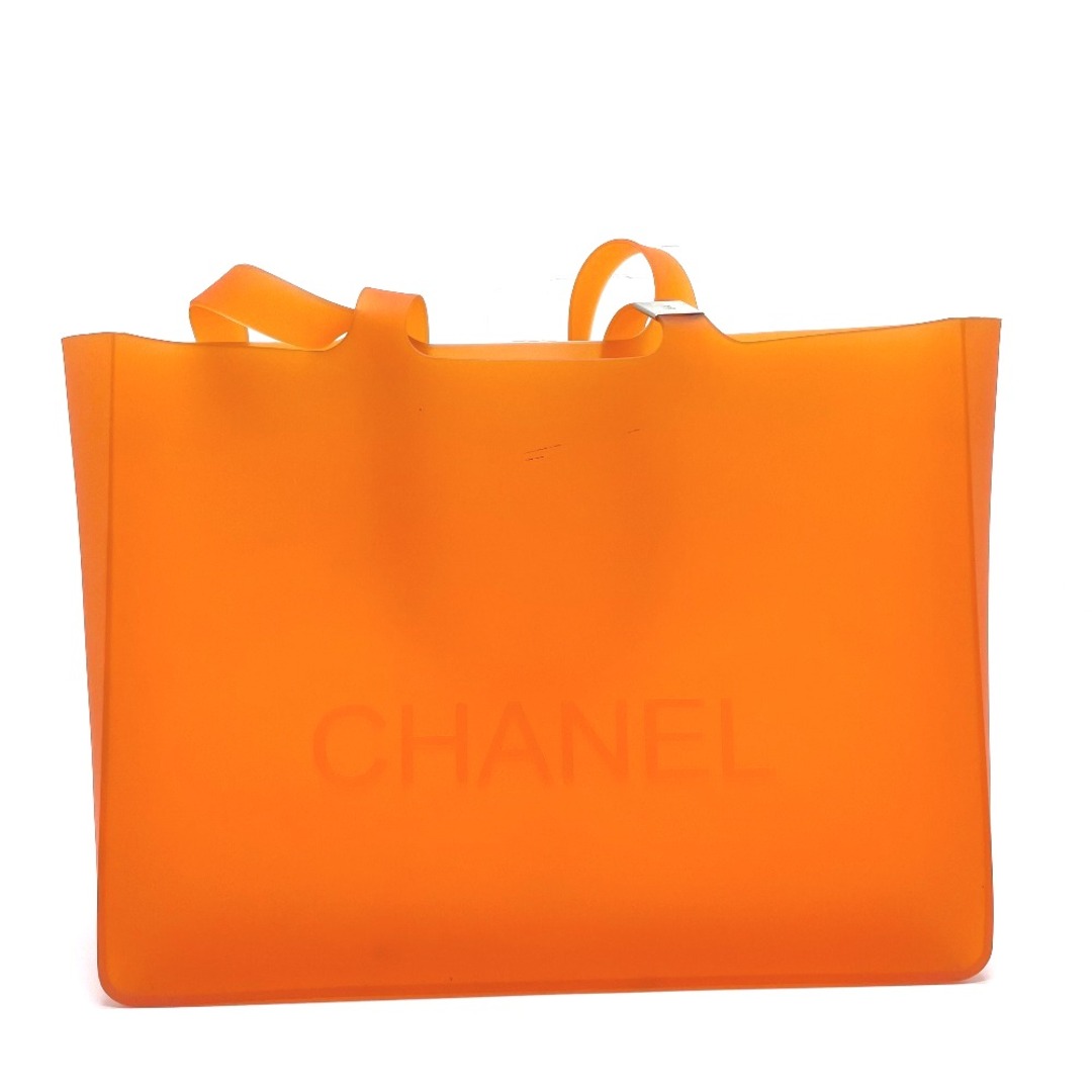 CHANEL(シャネル)のシャネル CHANEL ココマーク ラージ ロゴ カバン トートバッグ ラバー オレンジ レディースのバッグ(トートバッグ)の商品写真