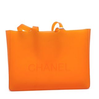 シャネル(CHANEL)のシャネル CHANEL ココマーク ラージ ロゴ カバン トートバッグ ラバー オレンジ(トートバッグ)