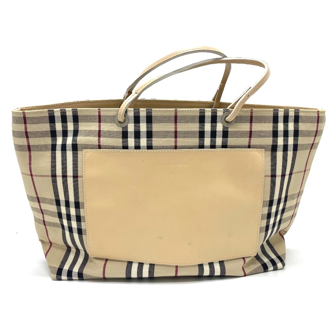 バーバリー BURBERRY チェック柄 カバン ショルダーバッグ トートバッグ キャンバス/レザー ベージュ