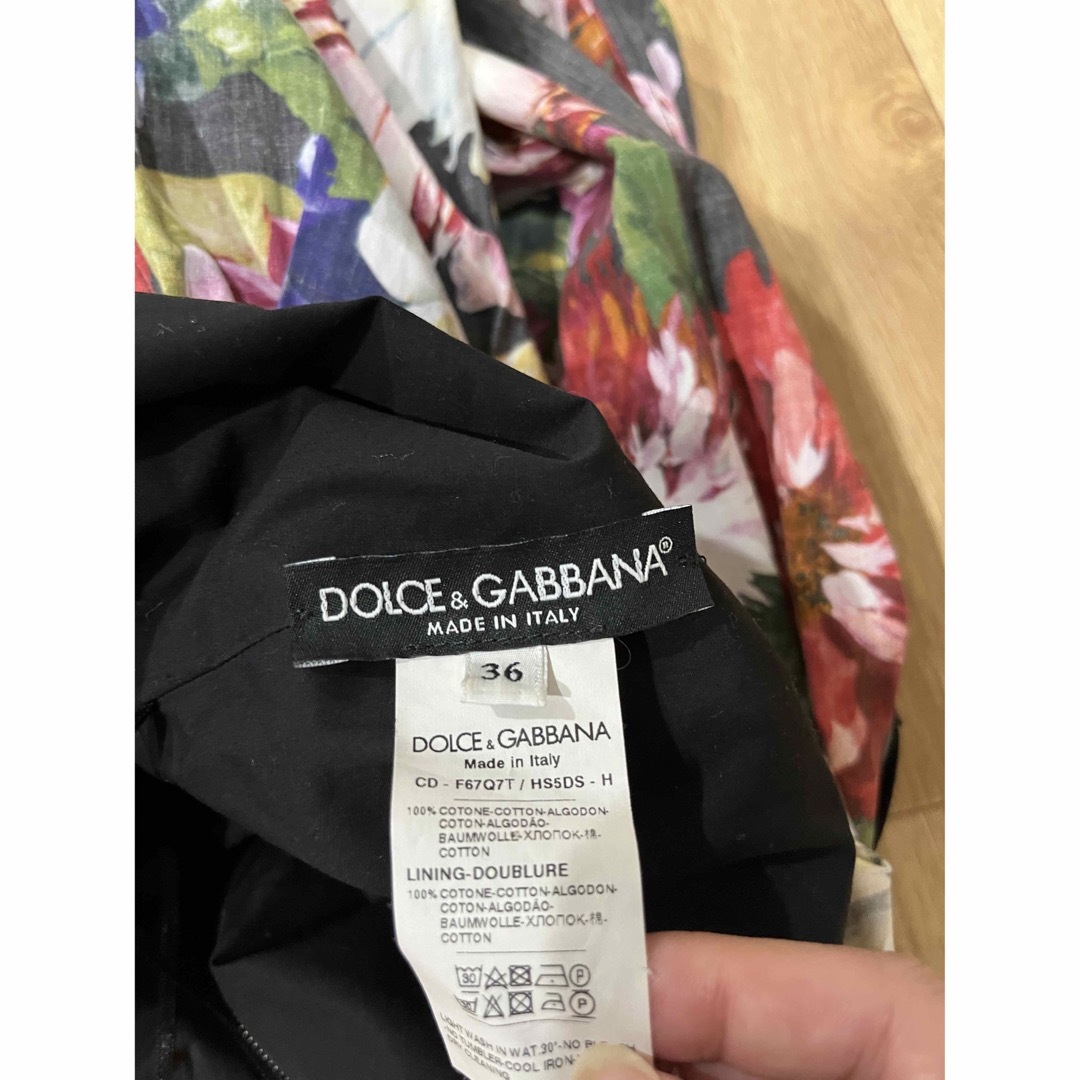 ドルチェ＆ガッバーナ DOLCE\u0026GABBANA フラワーフレアワンピース36