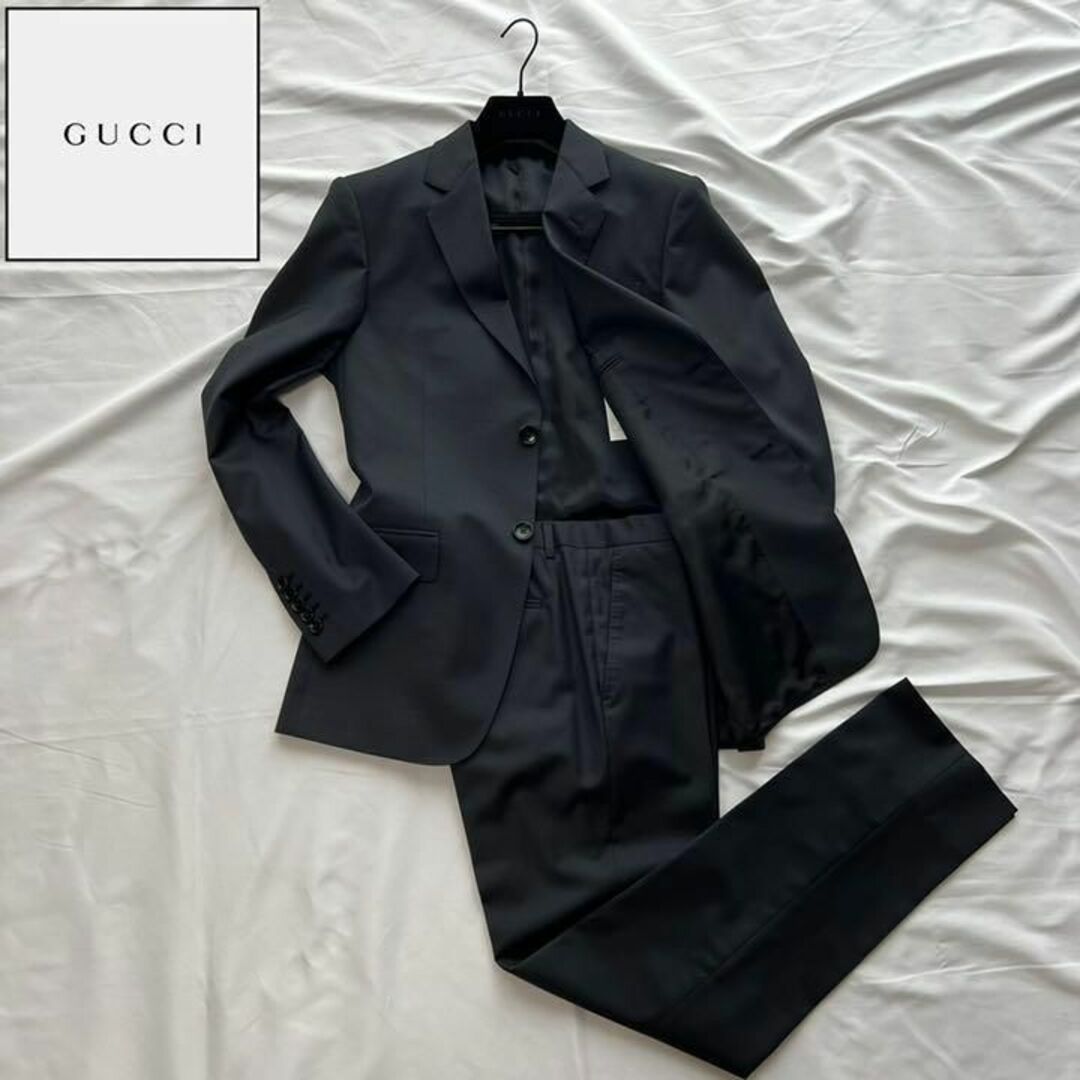 Gucci - 【美品】極上品 GUCCI スーツ セットアップ ネイビー Lサイズ 