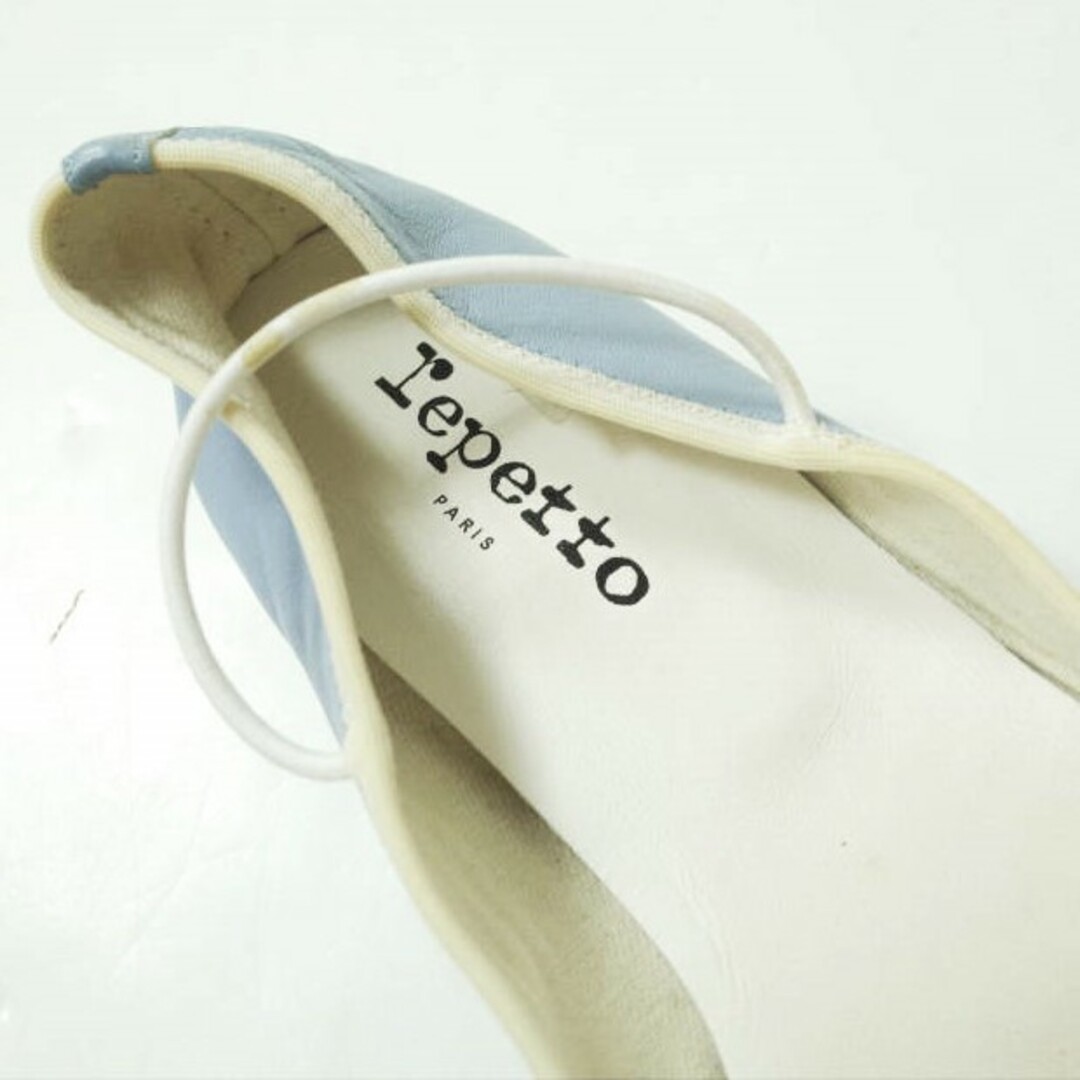 repetto(レペット)のrepetto レペット フランス製 レザーストラップシューズ 38(24cm) ブルー バレエシューズ LIO メリージェーン フラットソール シューズ【中古】【repetto】 レディースの靴/シューズ(バレエシューズ)の商品写真