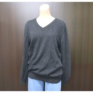 エルメス(Hermes)の【HERMES】エルメス Vネック 長袖 セーター カシミヤ グレーsize:M/br2209ar(ニット/セーター)