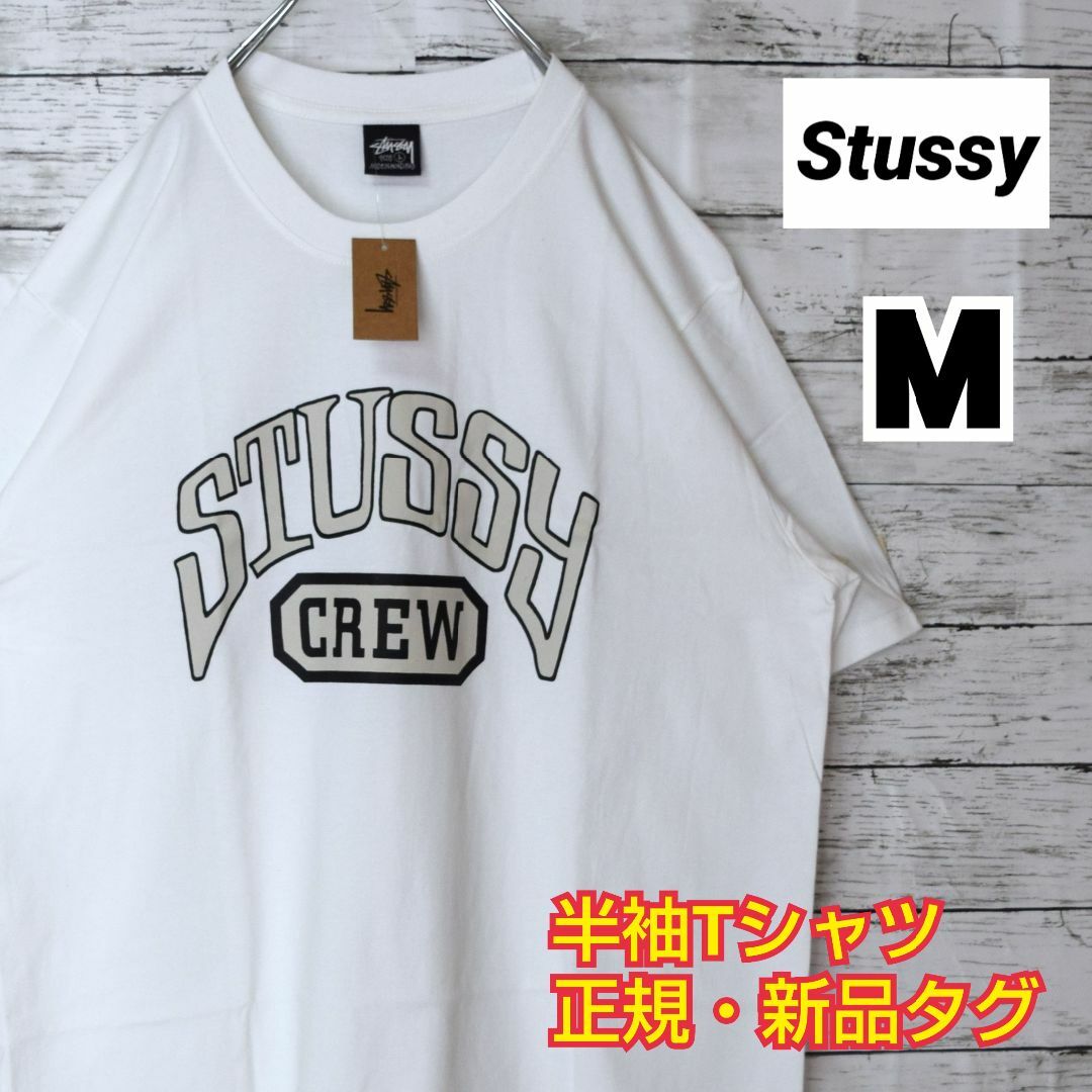 【ステューシー】正規・新品タグ　アーチロゴ　ホワイト　M　Tシャツ