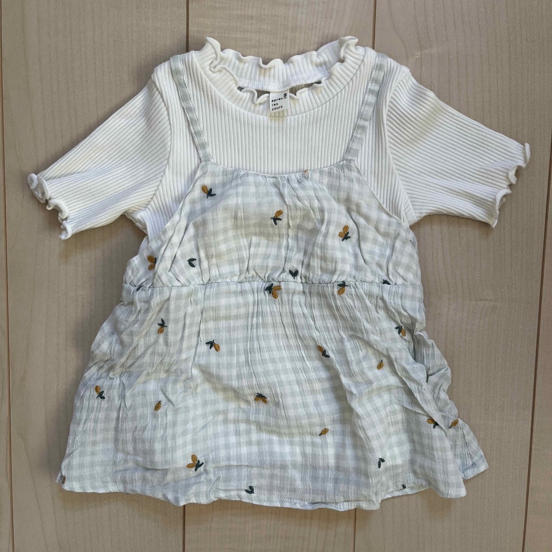 apres les cours(アプレレクール)のapreslescours フルーツ柄リブチュニック キッズ/ベビー/マタニティのキッズ服女の子用(90cm~)(Tシャツ/カットソー)の商品写真