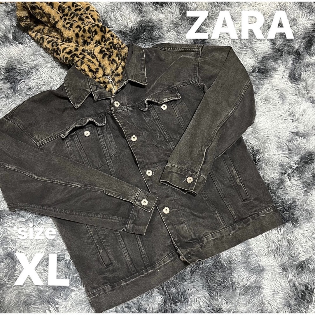 ZARA XLサイズ フード付きヒョウ柄デニムアウター | フリマアプリ ラクマ