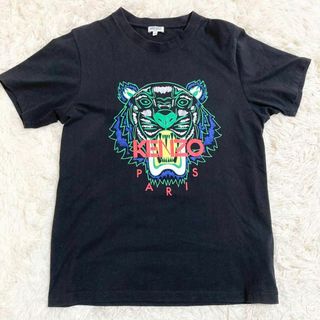 KENZO Tシャツ　M ブラック　タイガープリント　グリーン　ポルトガル製.