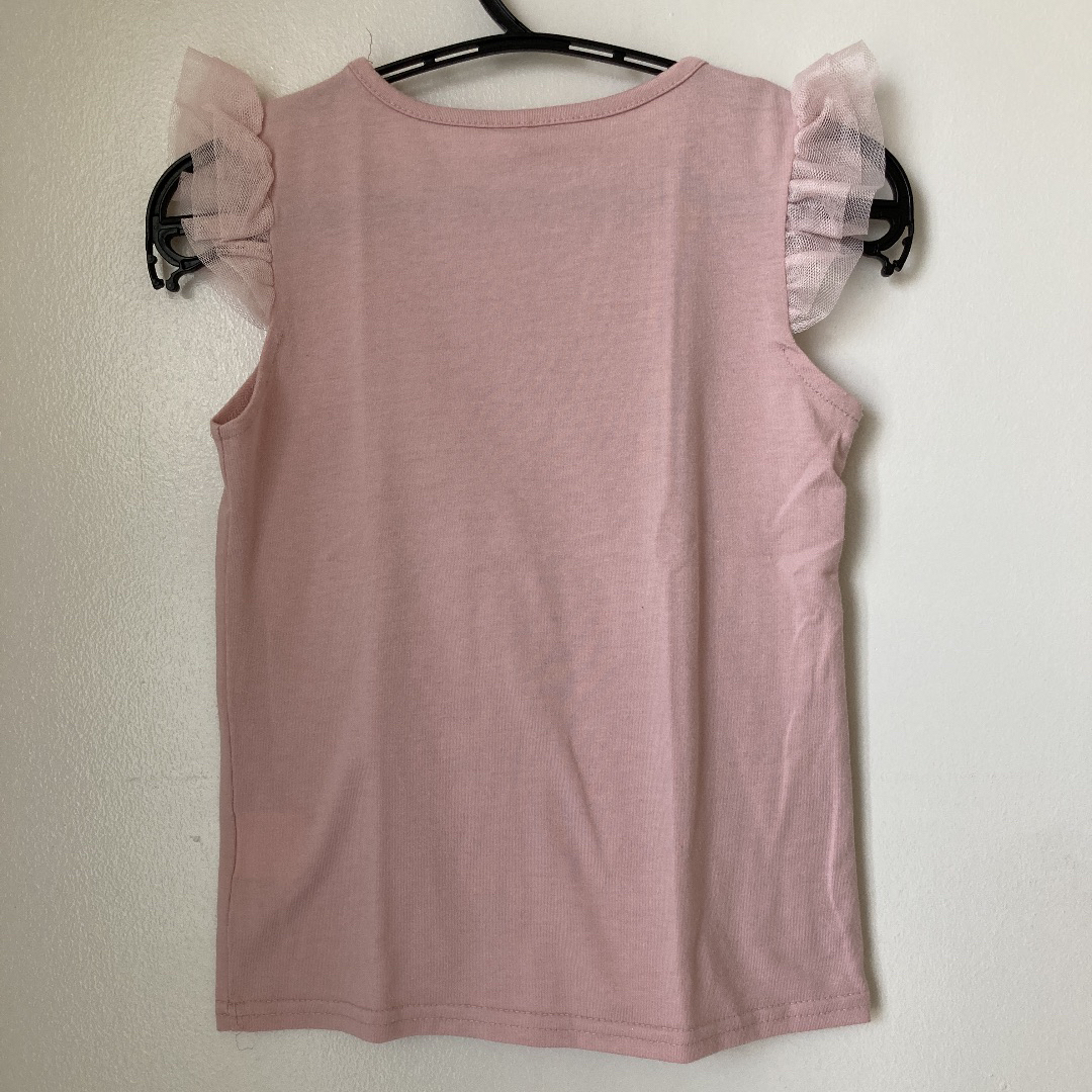 enchantepetit(アンシャンテプティ)のキッズ　110㎝　アンシャンテプティ　Tシャツ　半袖　ピンク　チュール袖　女の子 キッズ/ベビー/マタニティのキッズ服女の子用(90cm~)(Tシャツ/カットソー)の商品写真