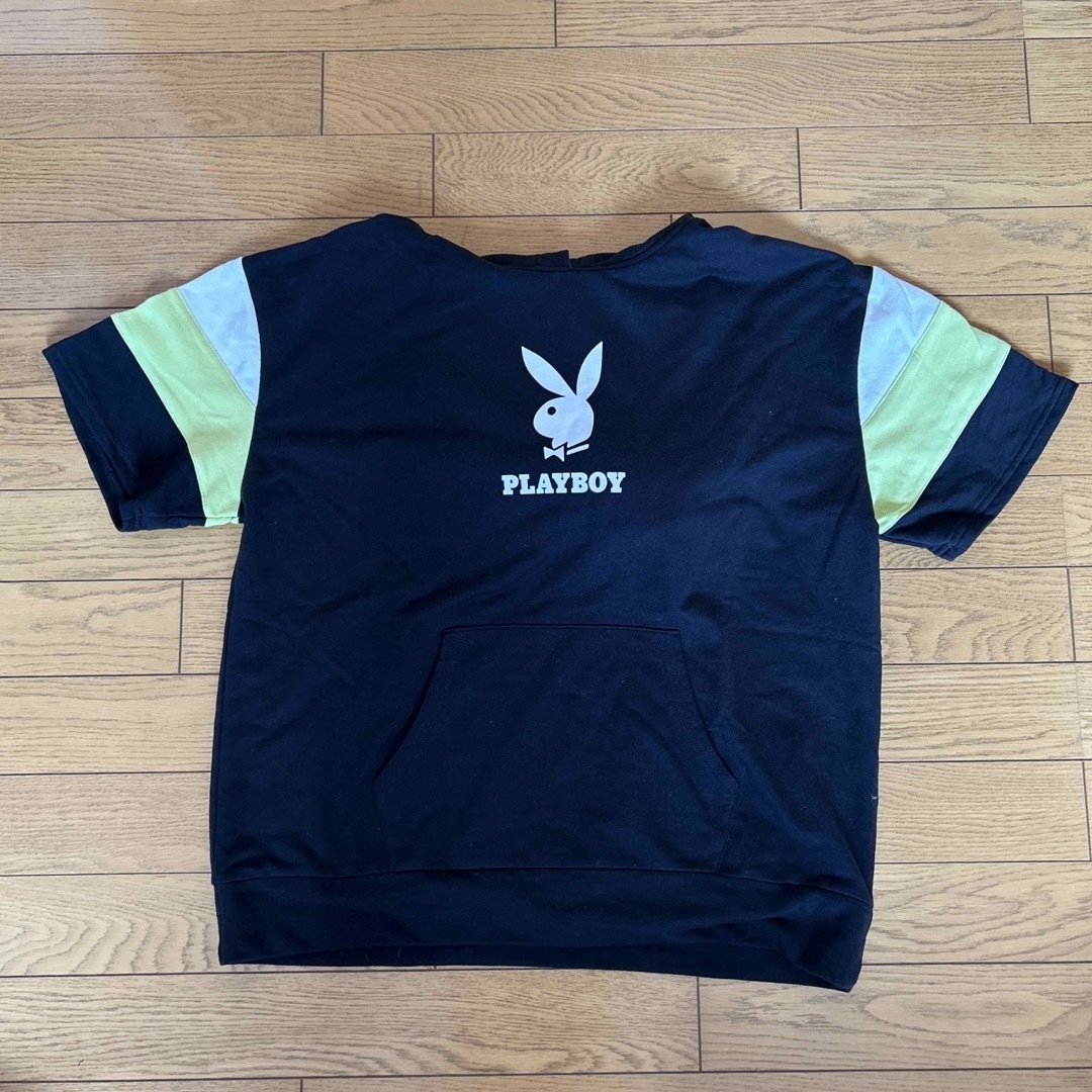 PLAYBOY(プレイボーイ)のプレイボーイPLAYBOY Mサイズ 半袖パーカー レディースのトップス(Tシャツ(半袖/袖なし))の商品写真