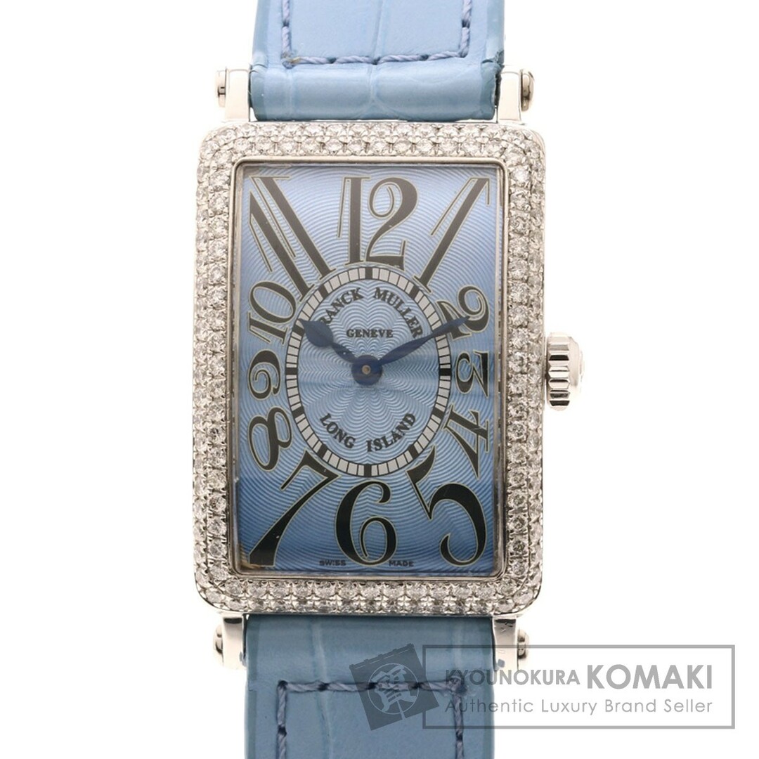 FRANCK MULLER 900QZD ロングアイランド 腕時計 K18WG 革 ダイヤモンド レディース