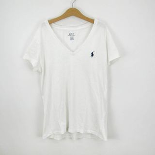 ポロラルフローレン(POLO RALPH LAUREN)のポロ・ラルフローレン 半袖Tシャツ Vネック ポニーロゴ コットン トップス レディース M 165/92Aサイズ ホワイト POLO RALPH LAUREN(Tシャツ(半袖/袖なし))