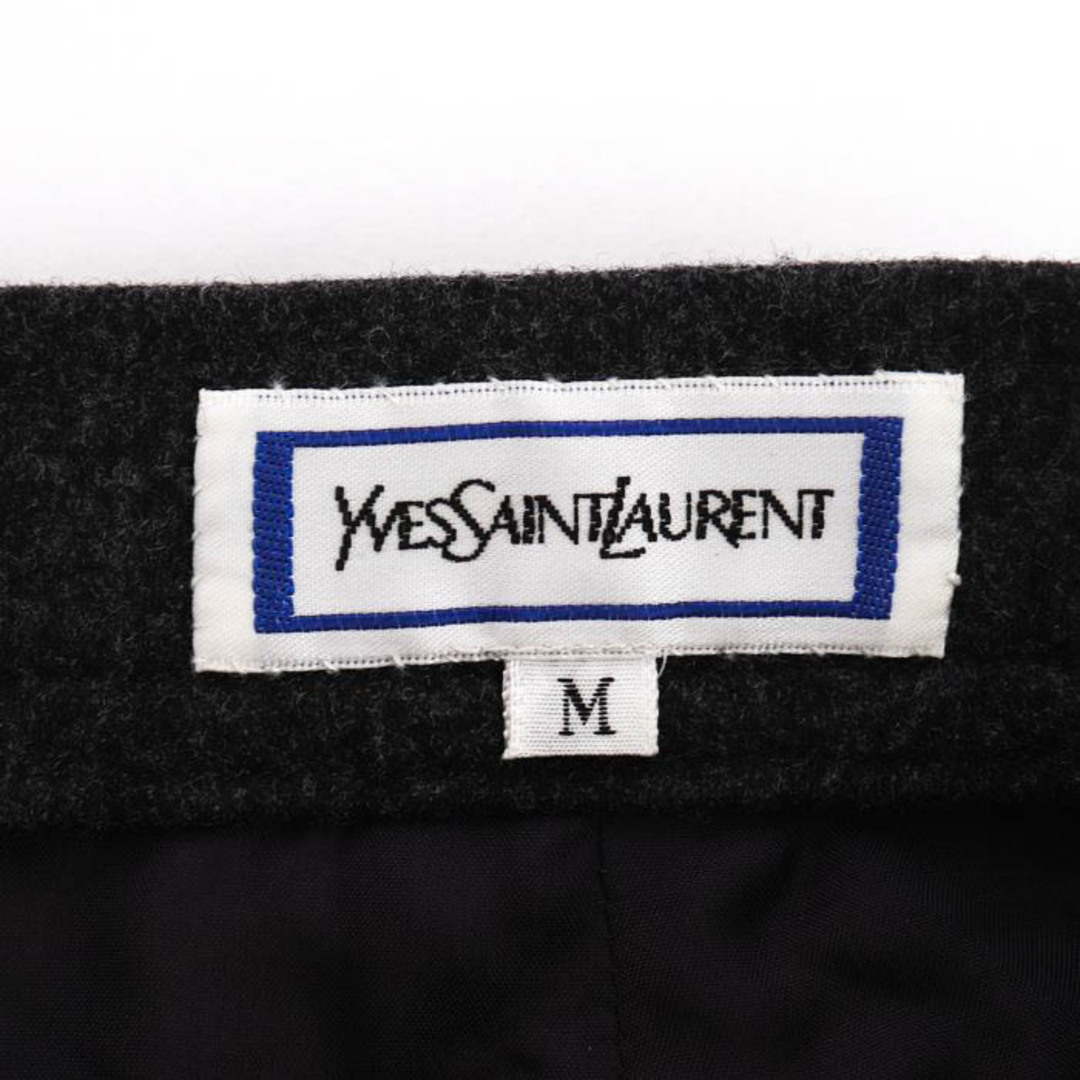 Saint Laurent(サンローラン)のイヴ・サンローラン ラップスカート 膝丈 ウール100% イタリア製生地 無地 ボトムス レディース Mサイズ グレー YVES SAINT LAURENT レディースのスカート(その他)の商品写真