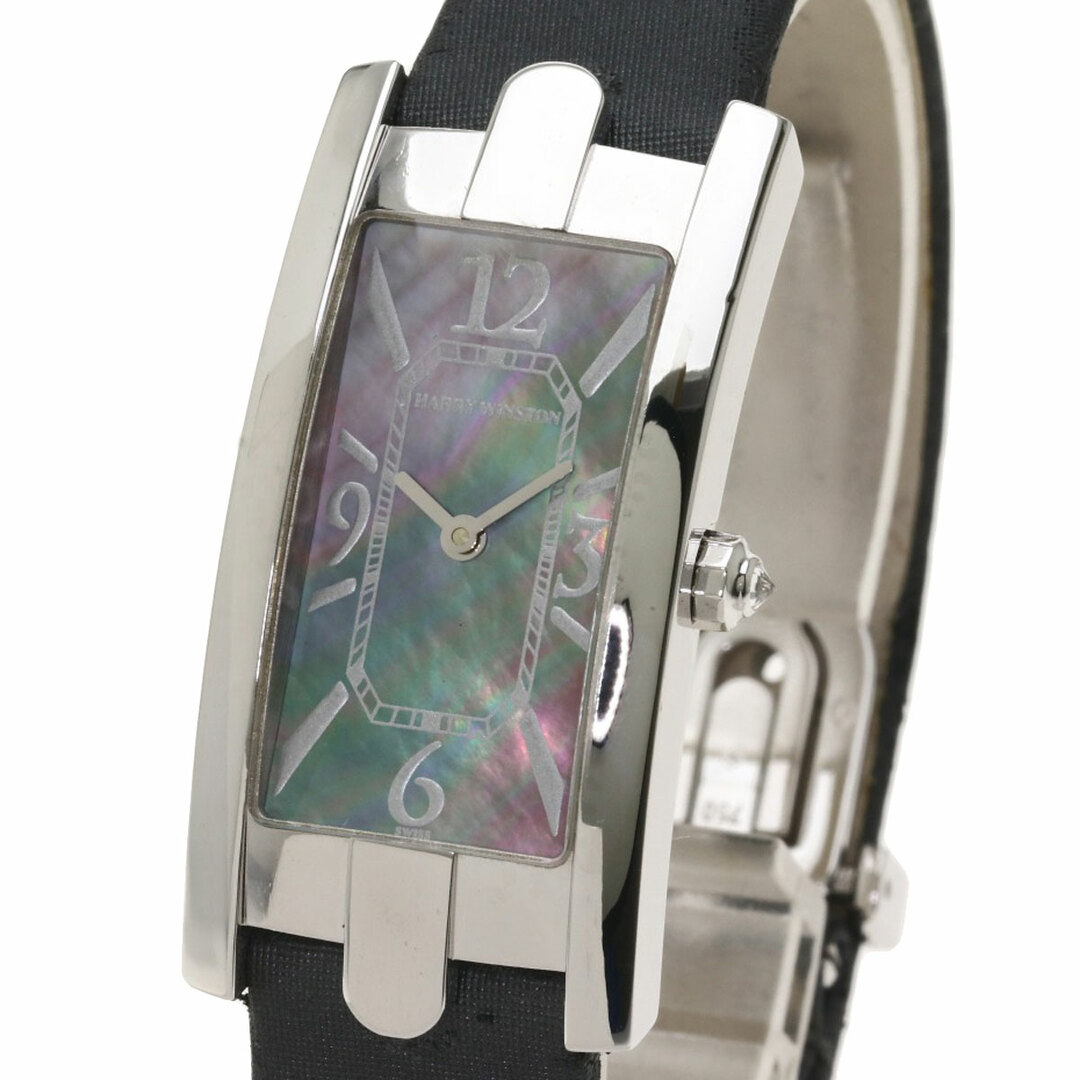 HARRY WINSTON 330LQW アヴェニュー 腕時計 K18WG 革 レディース 3