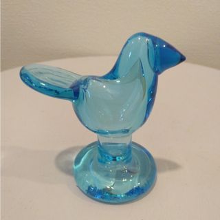 イッタラ(iittala)の【ご予約済】イッタラバード　脚付きシェッポ　スカイブルー×ターコイズ(ガラス)