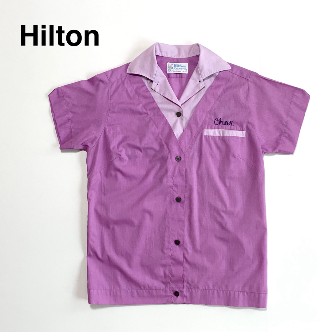 ☆良品 ヒルトン 70's ヴィンテージ ボーリングシャツ USA製 開襟シャツ メンズのトップス(シャツ)の商品写真