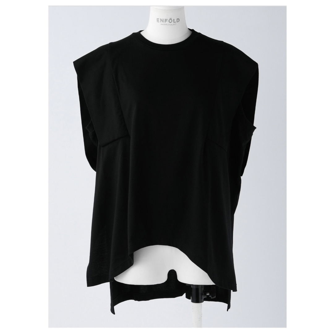 Tシャツ(半袖/袖なし)ENFOLD エンフォルド　PANEL-SLEEVE T-SHIRT