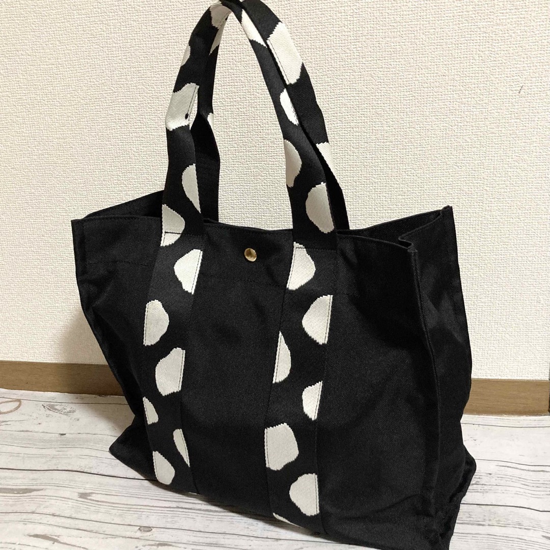 美品 ear PAPILLONNER 撥水ダルメシアン柄テープ トートバッグ-eastgate.mk