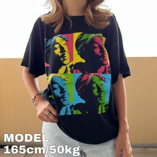 BRAVADO ブラバド 2PAC ラップT プリントTシャツ L ブラック黒(Tシャツ/カットソー(半袖/袖なし))