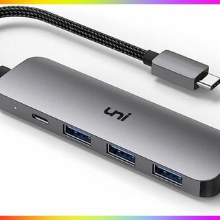 USB Cハブ、uni 4-in-1 USB Cアダプター 3つのUSB 3.0(PC周辺機器)