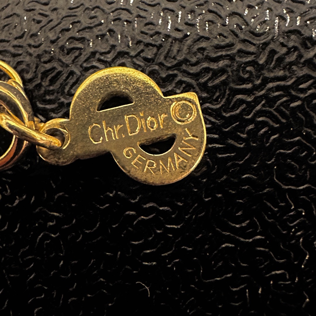 希少ドイツ製 Dior ディオール ラインストーン ネックレス ゴールド