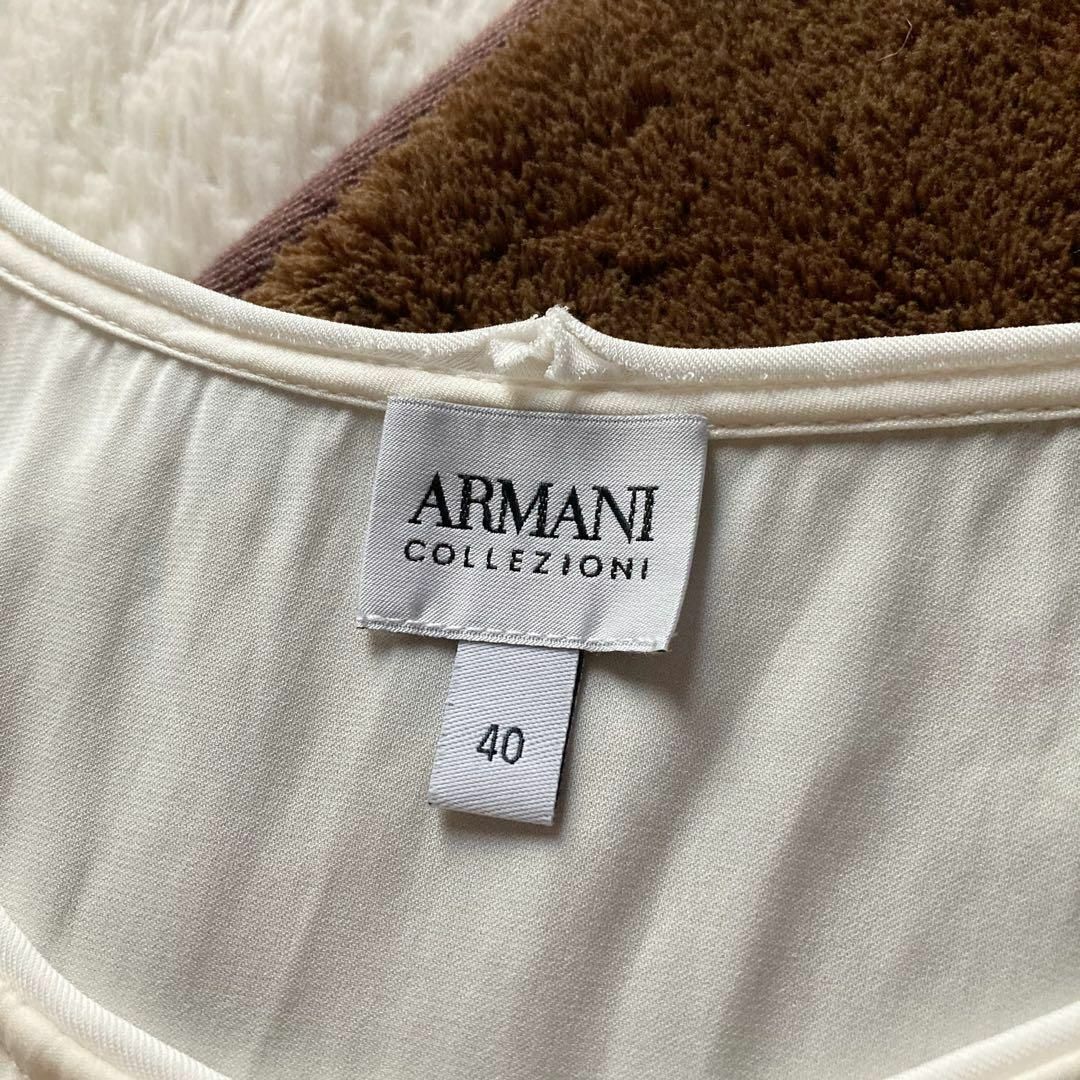 アルマーニコレツォーニ　シルク　ノースリーブカットソー　アイボリー　ARMANI 7