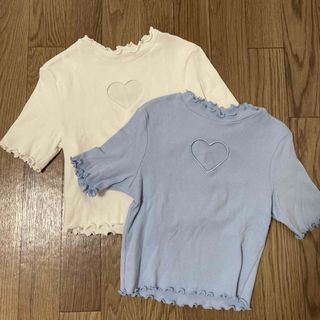 エイチアンドエイチ(H&H)のH&M ハート穴あき デザインTシャツ XSsize(Tシャツ/カットソー)