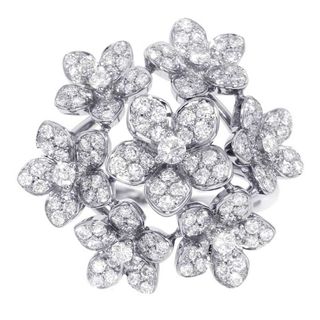 グラフ(graff)の★グラフ リング ワイルドフラワー ラージ ダイヤモンド クラスター 0.95ct K18WG リングサイズ54 RGR844(リング(指輪))