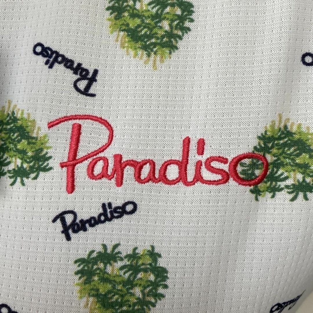 Paradiso(パラディーゾ)の【GOLFウェア】未使用 Paradiso ポロシャツ 半袖 総柄 Mサイズ スポーツ/アウトドアのゴルフ(ウエア)の商品写真