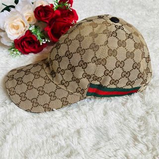 美品】GUCCI グッチ キャップ 帽子 GG柄スプリーム シェリーライン L-