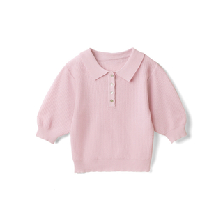 グレイル(GRL)のGRL ポロニットトップス[an1161] ピンク(Tシャツ(半袖/袖なし))