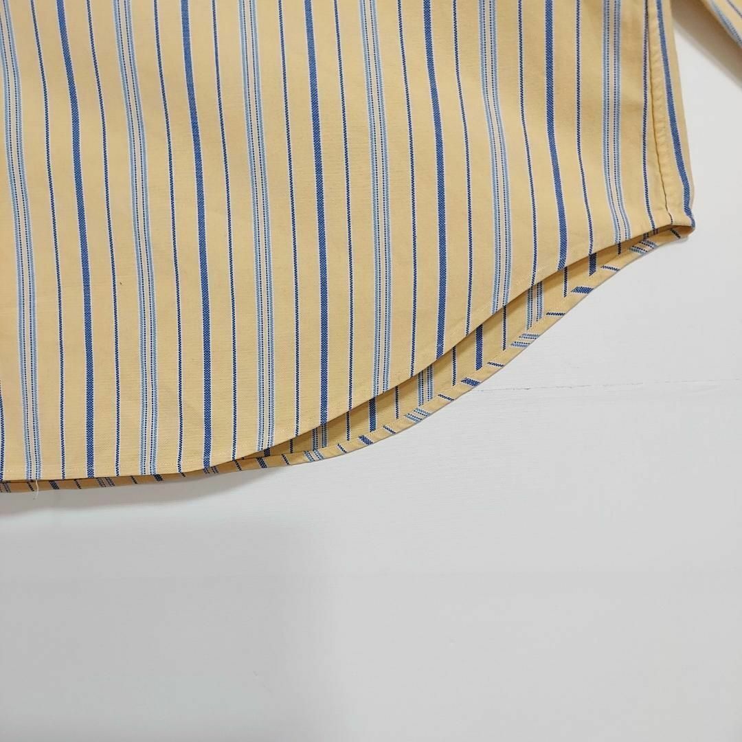 ラルフローレン BDストライプシャツ L イエロー 黄色 青 白 ポニー 刺繍