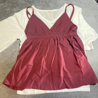 ショコラフィネローブ(chocol raffine robe)のChocol raffine robe　無地 キャミ 七分袖(Tシャツ(半袖/袖なし))