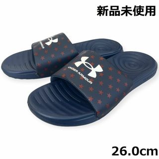 アンダーアーマー(UNDER ARMOUR)の新品 アンダーアーマー アンサ フィックス サンダル スリッパ 紺 26.0cm(サンダル)