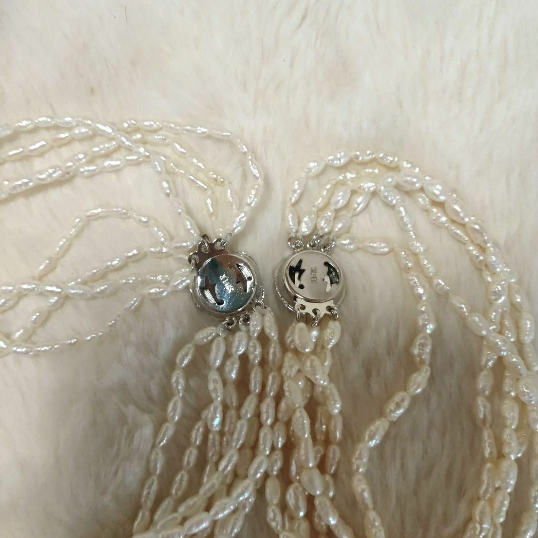 美品 ライスパール ネックレス ブレスレット 2点セット silver刻印