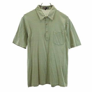 ダックス(DAKS)のダックス ボーダー柄 半袖 ポロシャツ L グリーン×ベージュ DAKS メンズ 【中古】  【230724】 メール便可(ポロシャツ)