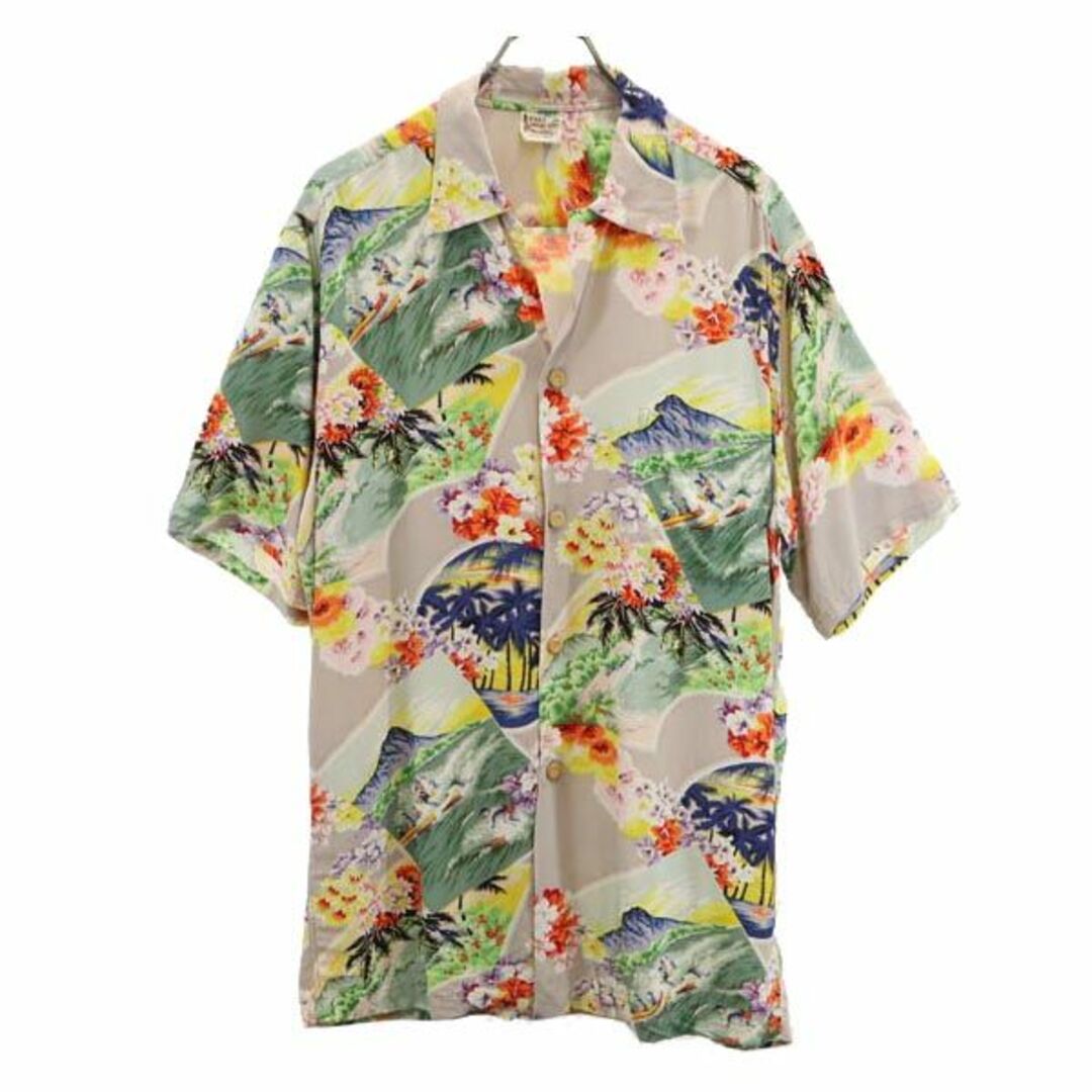 パリ ハワイアン スタイル 手捺染 アロハシャツ L PALI HAWAIIAN STYLE HEYDAYS OF HAWAII ヘイデイズ メンズ   【230724】 メール便可