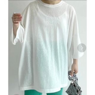 ダブルクローゼット(w closet)のお値下げ。シアースラブ天竺刺繍入りBIG Tシャツ(Tシャツ(半袖/袖なし))