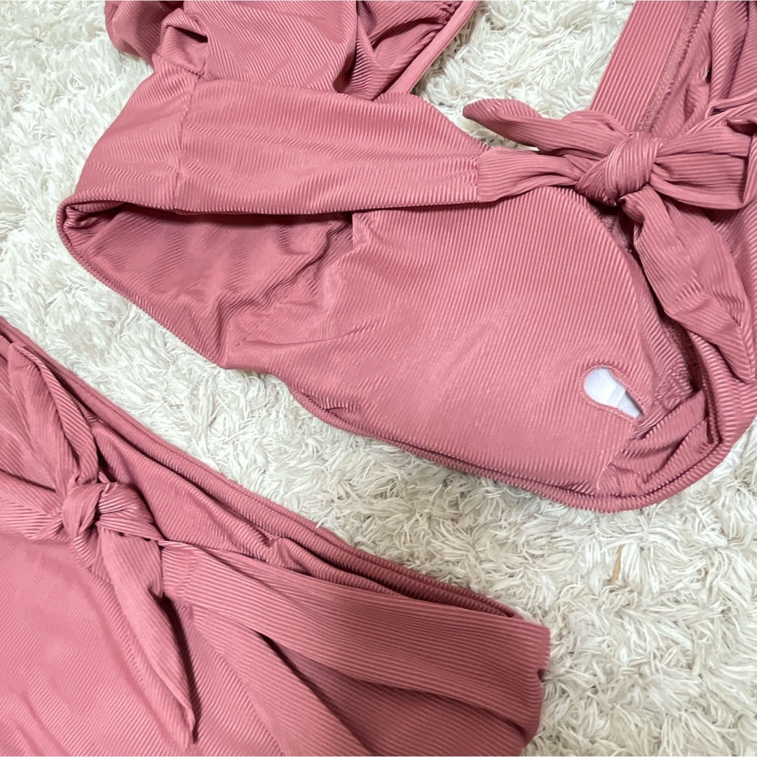 水着 タンキニ レディース オフショル トレンド パフスリーブ ピンク ビキニ レディースの水着/浴衣(水着)の商品写真