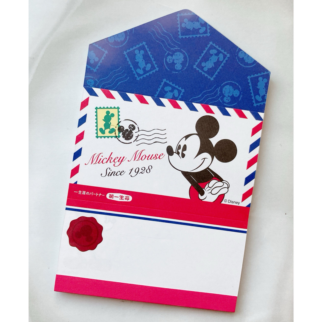 ミッキーマウス(ミッキーマウス)の新品 第一生命 ディズニー ミッキーマウス 封筒型 メモ帳 ミニレター 40枚 エンタメ/ホビーのコレクション(ノベルティグッズ)の商品写真