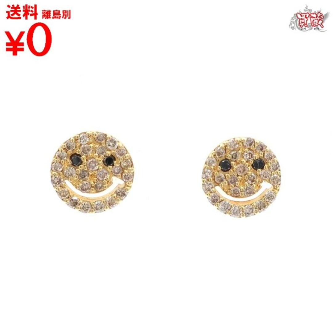 【正規品】【新古品】【未使用品】 
スマイル ダイヤモンド ピアス 0.4ct　
K18 イエローゴールド YG 　
アクセサリー ジュエリー　
 レディース　
【買蔵】