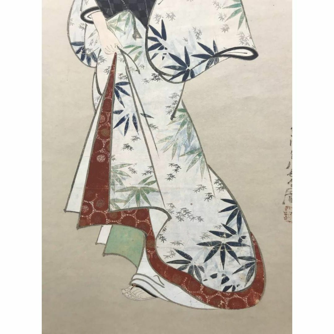 複製】宮川長春/美人画賛/美人図/浮世絵工芸品/掛軸☆宝船☆AC 複製】宮川長春/美人画賛/美人図/浮世絵工芸品/掛軸☆宝船☆AC