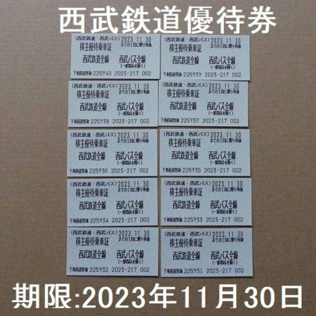 埼玉西武ライオンズ(サイタマセイブライオンズ)の西武鉄道・西武バス　株主優待乗車証 チケットの乗車券/交通券(鉄道乗車券)の商品写真