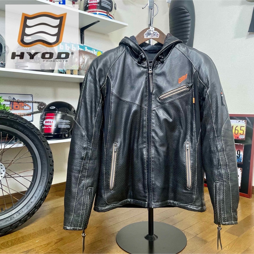 定価7.6万☆超美品☆HYOD パンチングレザージャケット ブラック/LL | フリマアプリ ラクマ