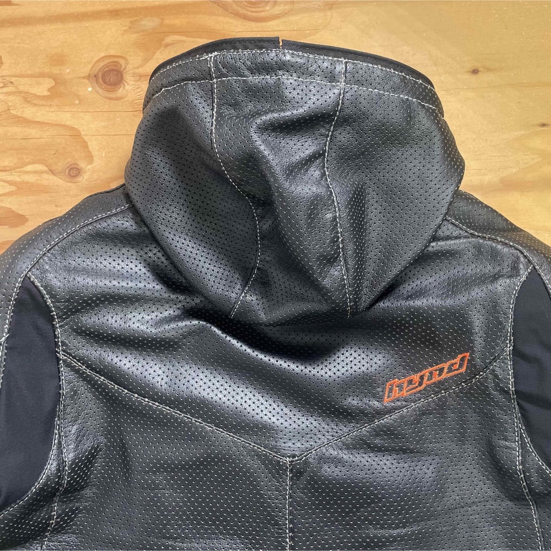 定価7.6万☆超美品☆HYOD パンチングレザージャケット ブラック/LLの