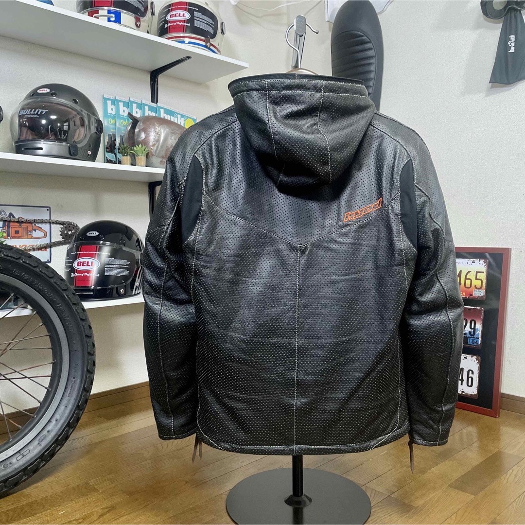 定価7.6万☆超美品☆HYOD パンチングレザージャケット ブラック/LL