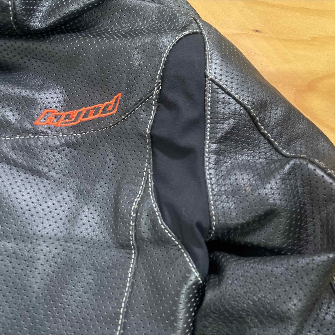 定価7.6万☆超美品☆HYOD パンチングレザージャケット ブラック/LLの