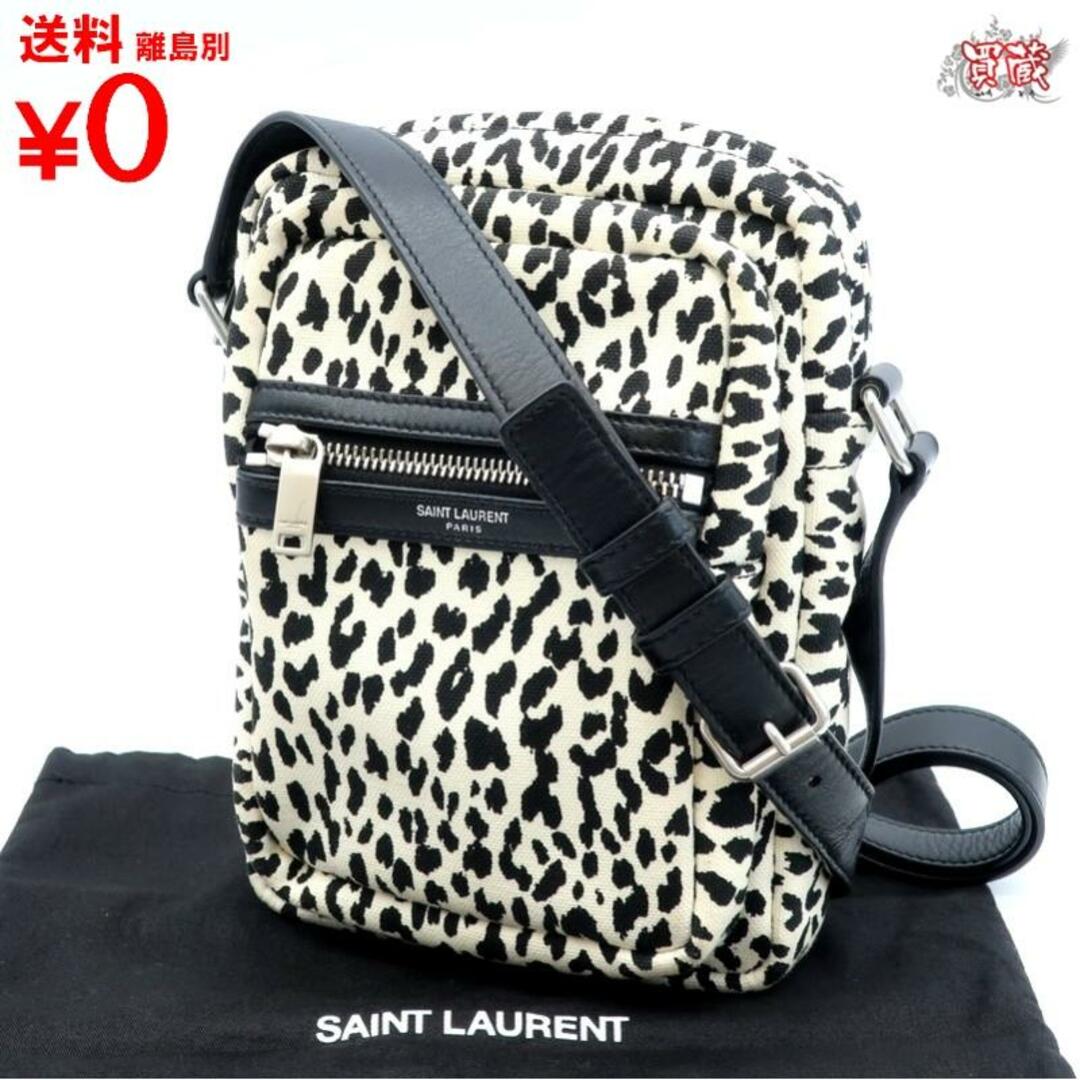 SAINT LAURENT PARIS サンローランパリ   
レオパードショルダー  
キャンバス　ホワイト　ブラック  
メンズ　レディース　ショルダー  
【正規品】 
【買蔵】