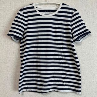 ムジルシリョウヒン(MUJI (無印良品))の無印良品　ボーダーTシャツ　ホワイト×ネイビー(Tシャツ(半袖/袖なし))