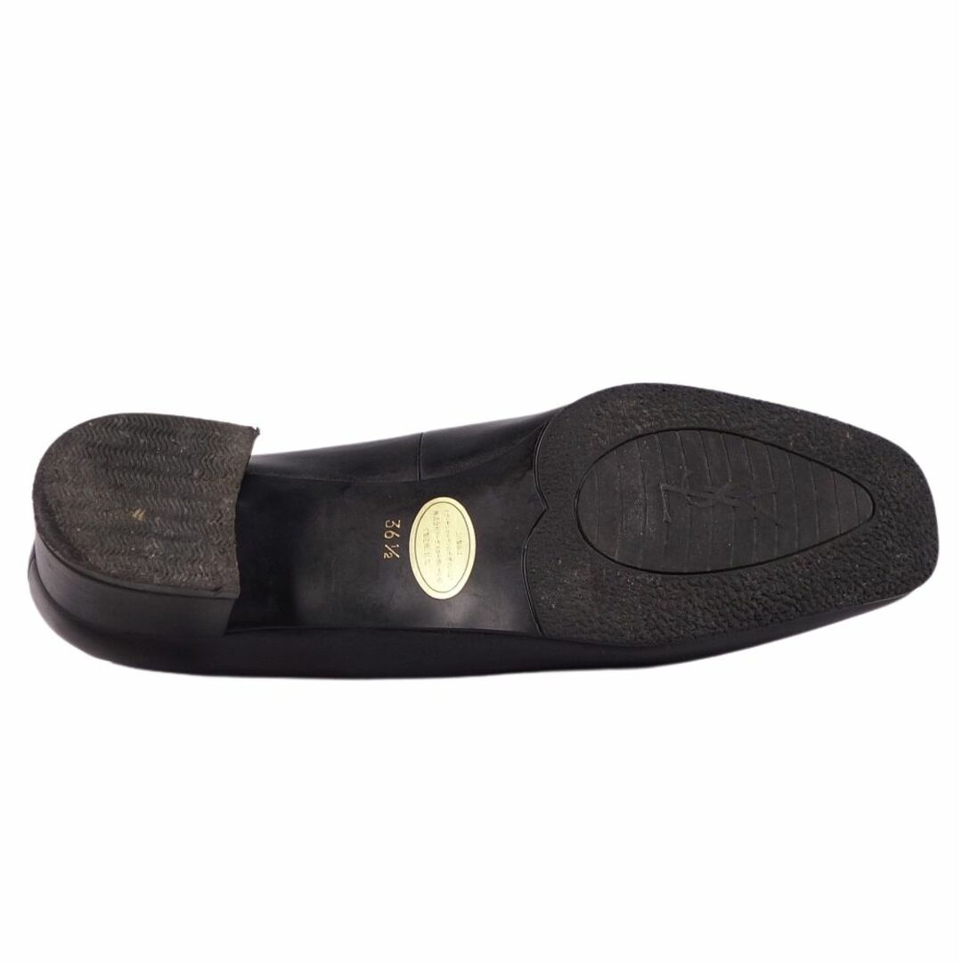 Saint Laurent(サンローラン)のVintage イヴサンローラン Yves Saint Laurent パンプス シルバー金具 カーフレザー ヒール シューズ 靴 レディース 36 1/2(23.5cm相当) ブラック レディースの靴/シューズ(ハイヒール/パンプス)の商品写真